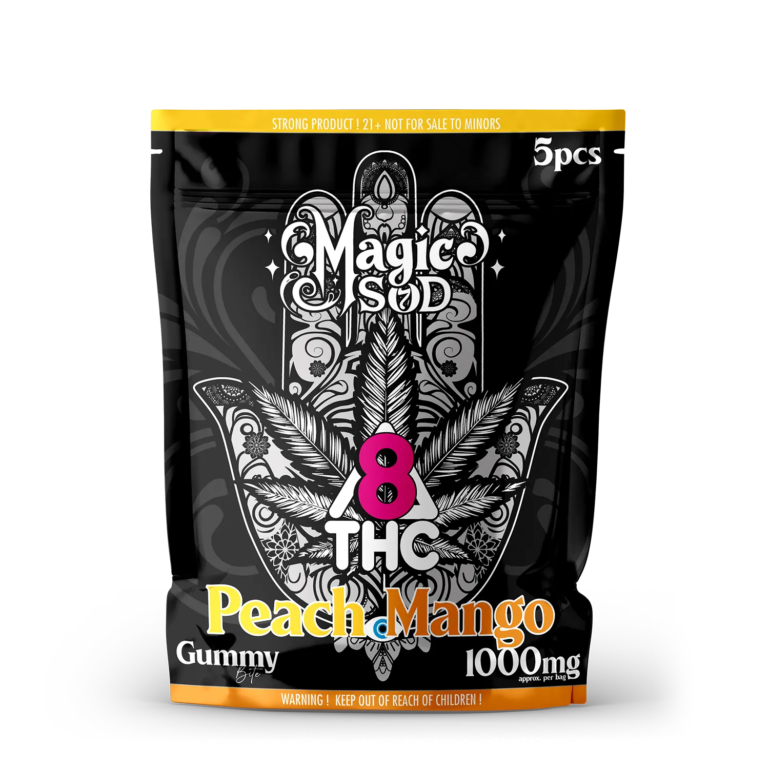 Magic SOD Peach Mango Gummies Delta8 THC