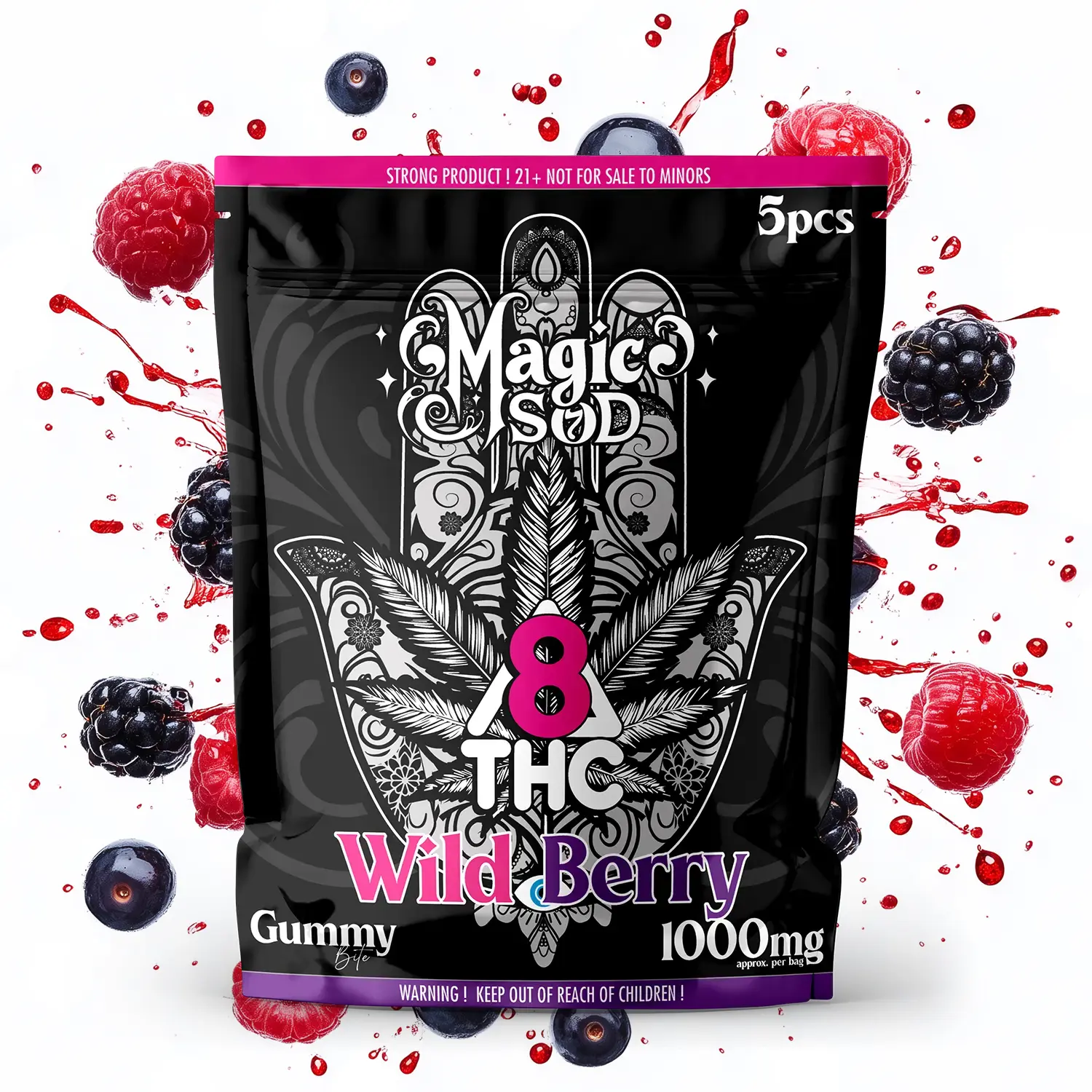 Magic SOD Wild Berry Gummies Delta8 THC
