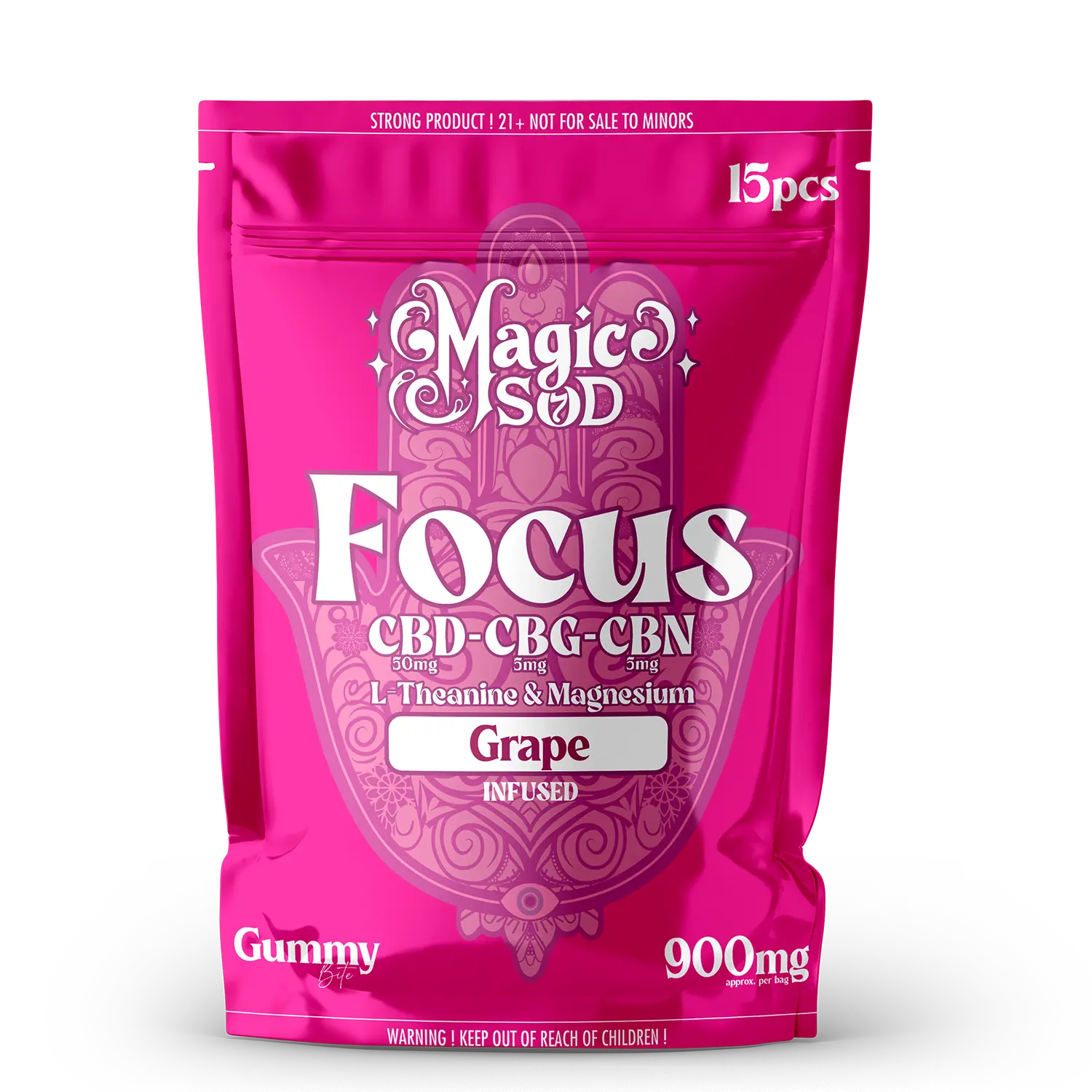 Magic SOD Grape gummies CBD & THC & CBN L-theanine & Magnesium Focus